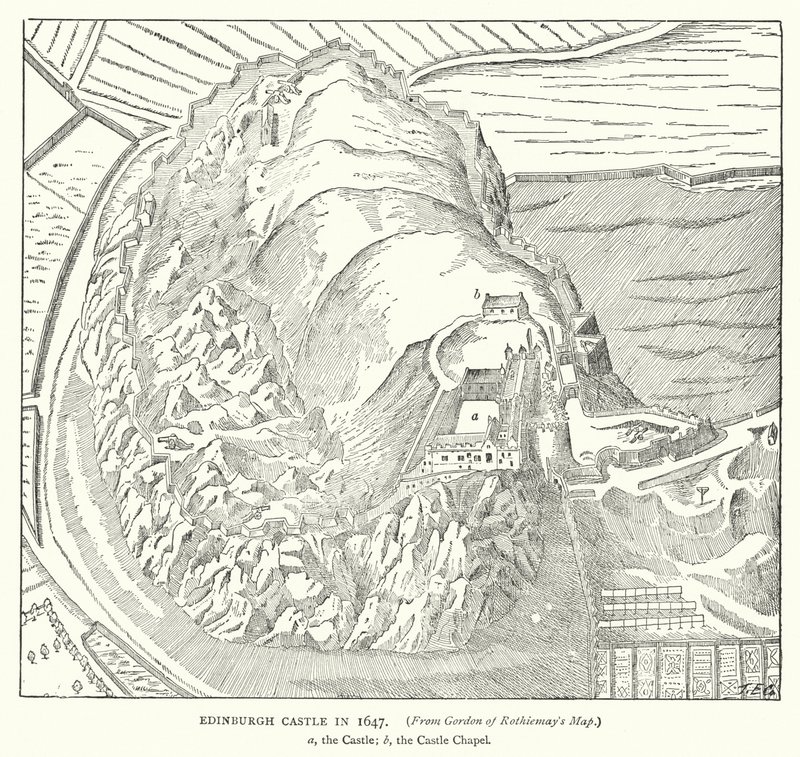 Castillo de Edimburgo en 1647 de English School
