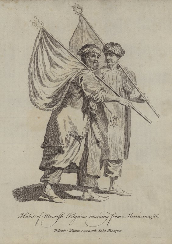 Hábito de peregrinos moros regresando de La Meca en 1586 de English School