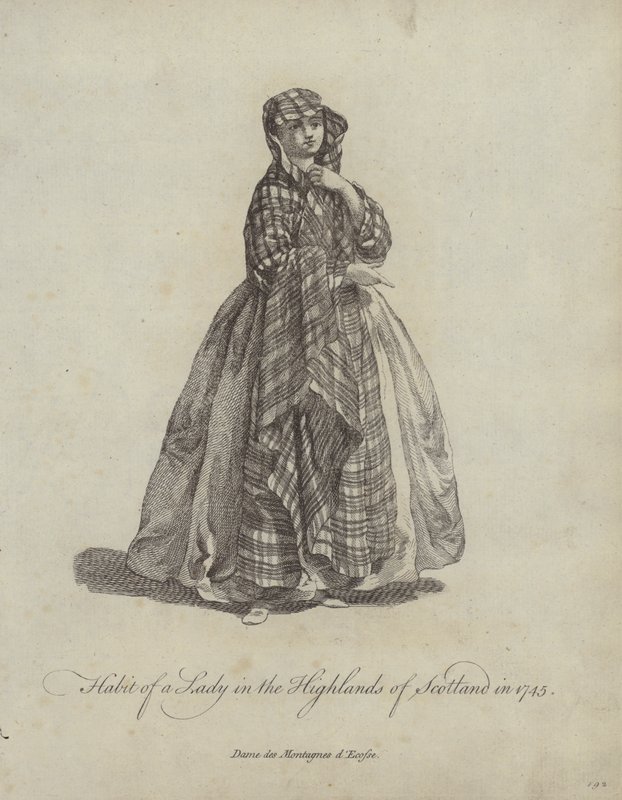 Hábito de una dama en las Tierras Altas de Escocia en 1745 de English School