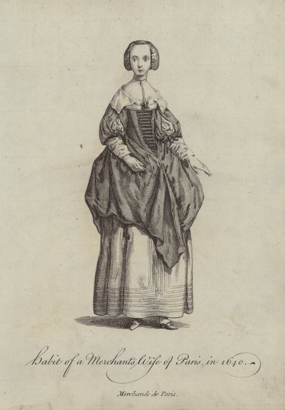 Traje de la Esposa de un Comerciante de París en 1640 de English School