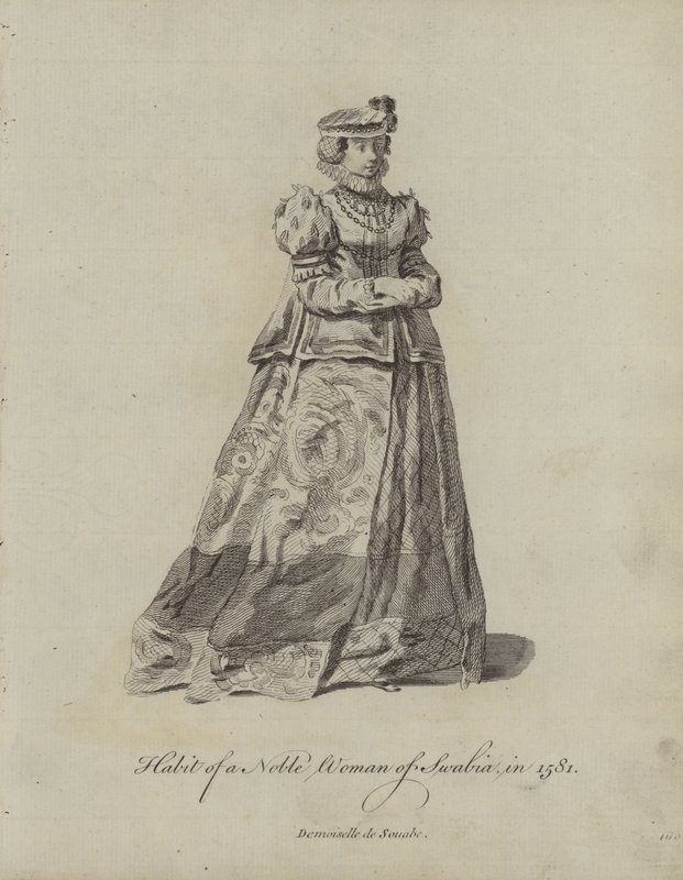 Hábito de una mujer noble de Suabia en 1581 de English School