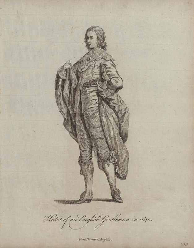 Hábito de un caballero inglés en 1640 de English School