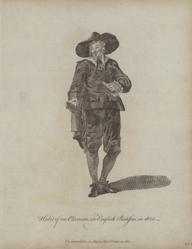 Hábito de un oliveriano y partisano inglés en 1650 de English School
