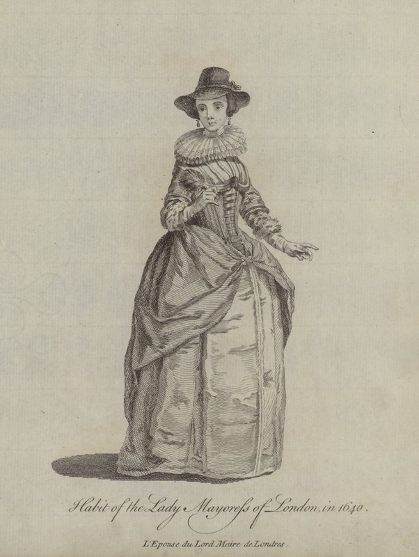 Hábito de la alcaldesa de Londres en 1640 de English School