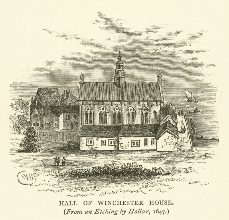 Sala de Winchester House, de un grabado de Hollar, 1647 de English School