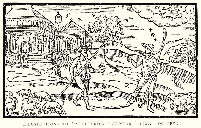 Ilustraciones del Calendario del Pastor, 1597. Octubre de English School