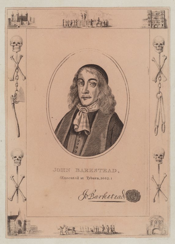 John Barkstead, ejecutado en Tyburn, 1662 de English School