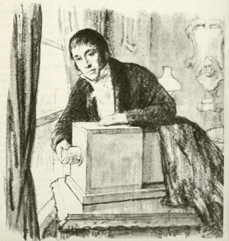 Joseph Nicéphore Niépce tomando la primera fotografía permanente del mundo de English School