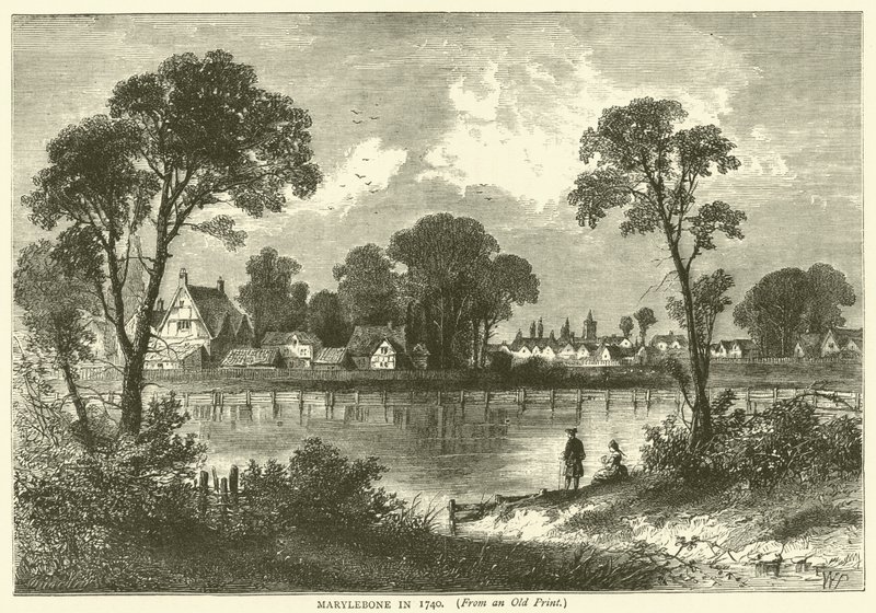 Marylebone en 1740, de una impresión antigua de English School