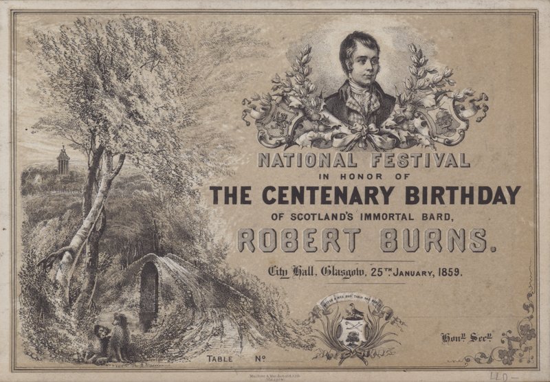 Festival Nacional en honor del Centenario del Nacimiento del Bardo Inmortal de Escocia, Robert Burns, 25 de enero de 1859 de English School