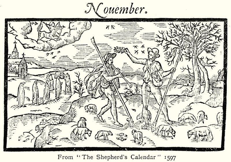 Noviembre, del Calendario del Pastor, 1597 de English School