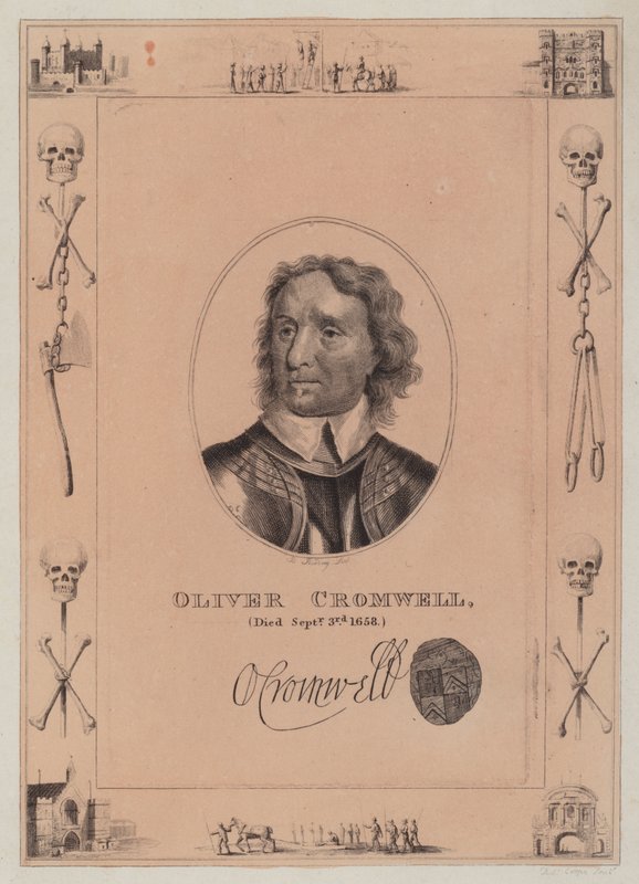 Oliver Cromwell, fallecido el 3 de septiembre de 1658 de English School