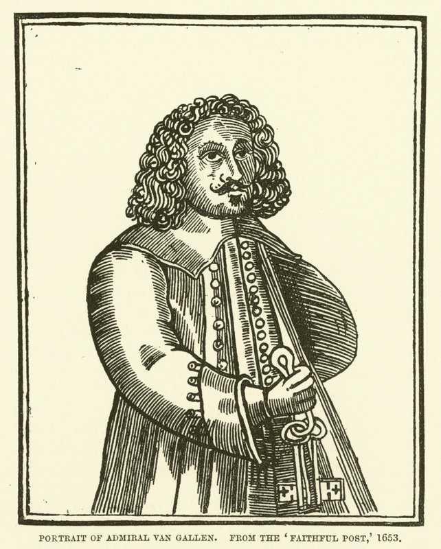Retrato del almirante Van Gallen, del Faithful Post, 1653 de English School