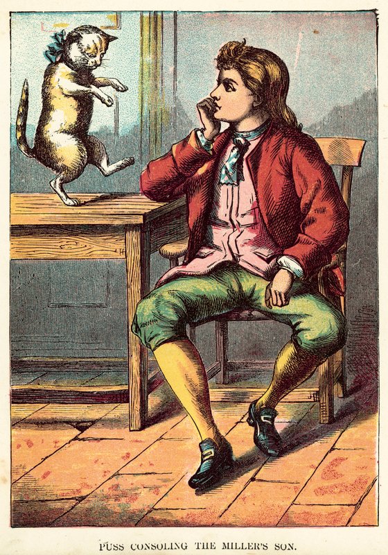 El gato consolando al hijo del molinero de English School