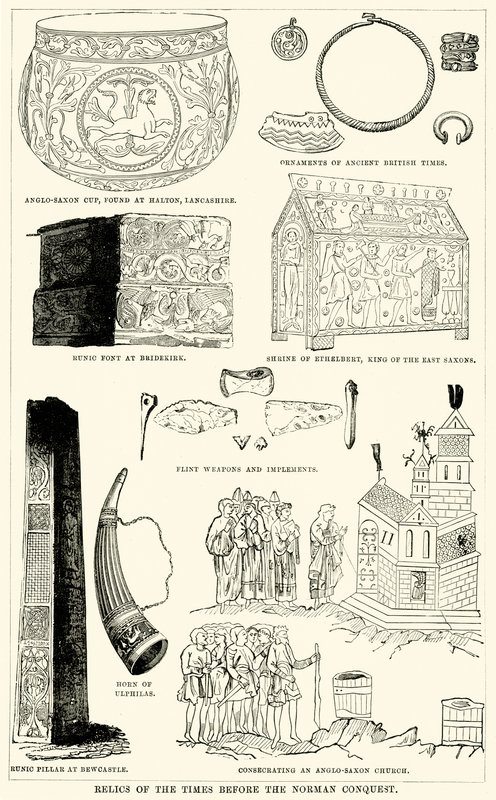 Reliquias de los tiempos antes de la conquista normanda de English School