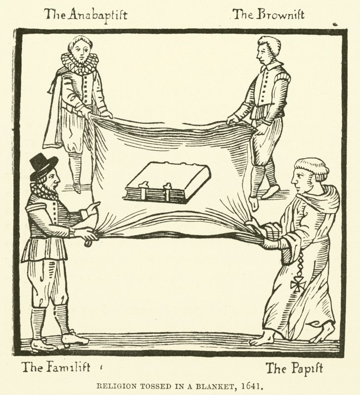 Religión lanzada en una manta, 1641 de English School
