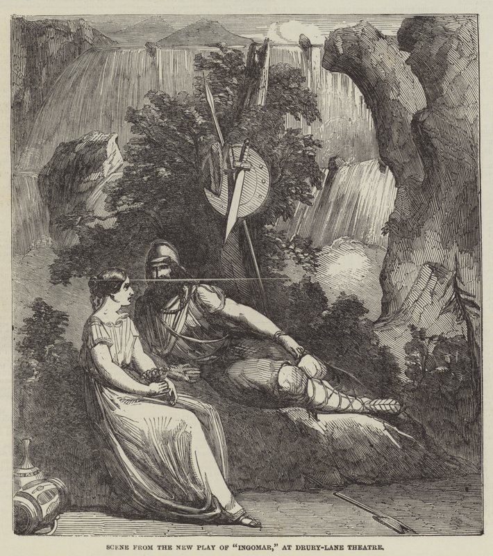 Escena de la nueva obra de Ingomar, en el Teatro Drury-Lane de English School