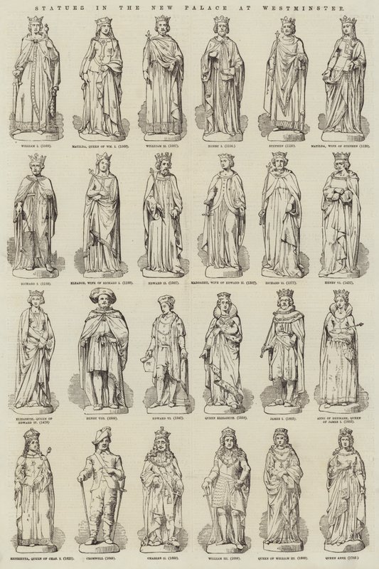 Estatuas en el Nuevo Palacio de Westminster de English School
