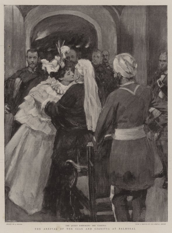 La llegada del Zar y la Zarina a Balmoral de English School