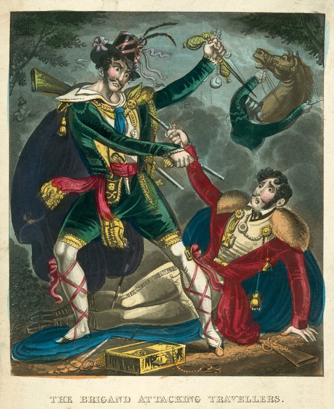 El bandido atacando a los viajeros de English School