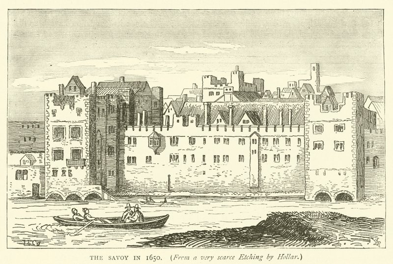 El Savoy en 1650, de un grabado muy escaso de Hollar de English School