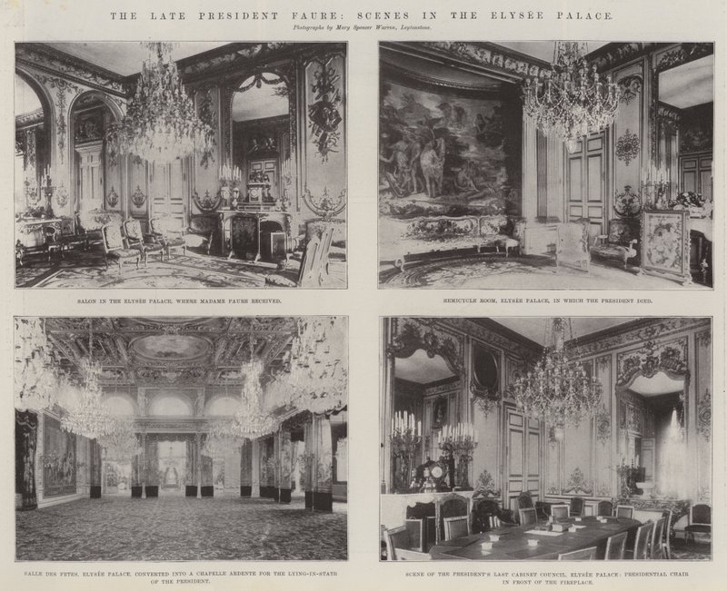 El difunto Presidente Faure, escenas en el Palacio del Elíseo de English School