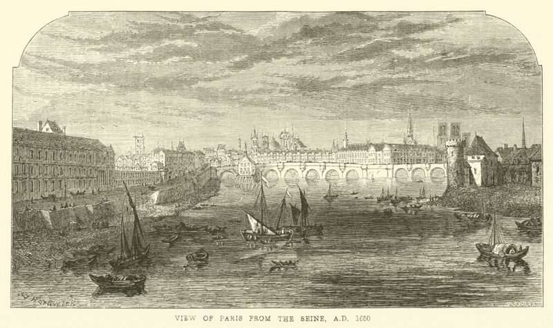Vista de París desde el Sena, AD 1650 de English School