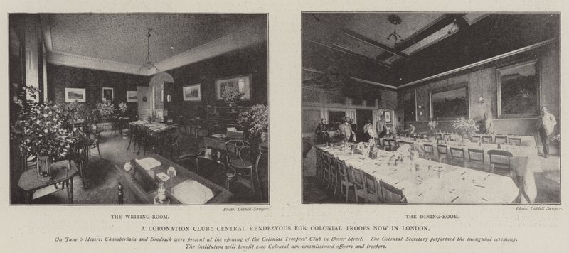 Un Club de Coronación, Punto de Encuentro Central para las Tropas Coloniales ahora en Londres de English Photographer