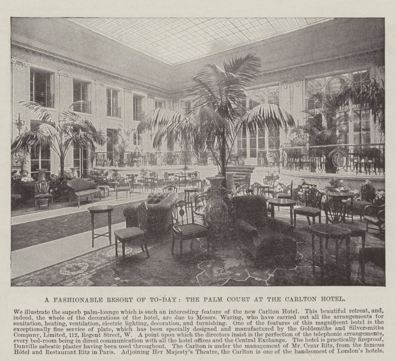 Un resort de moda de hoy, el Palm Court en el Carlton Hotel de English Photographer
