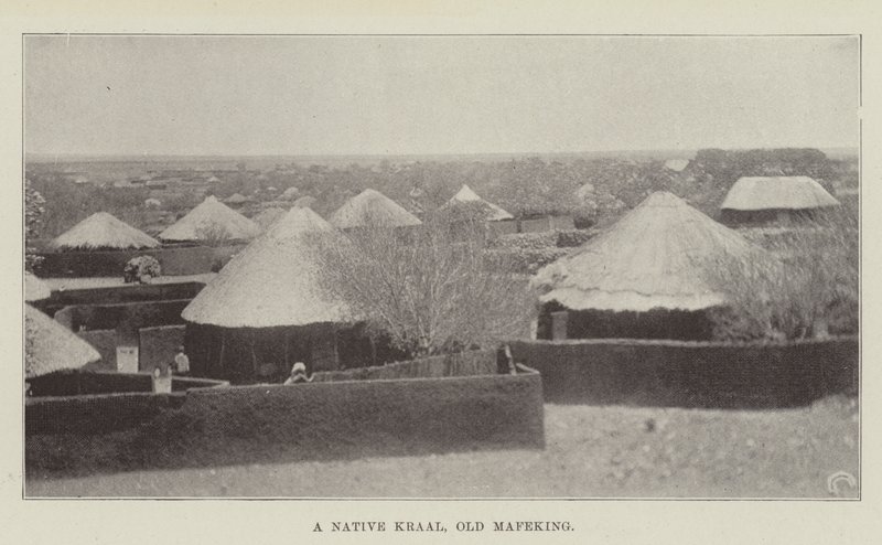 Un Kraal Nativo, Viejo Mafeking de English Photographer
