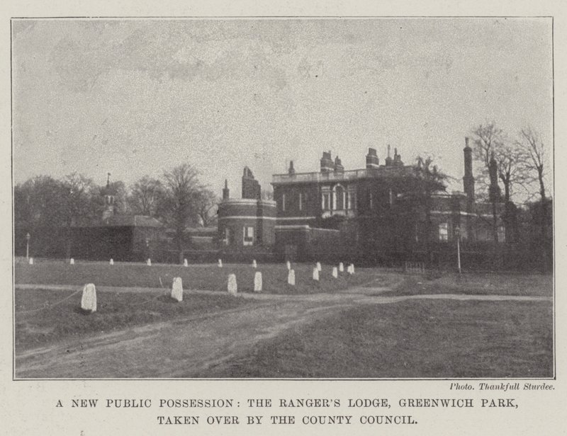 Una nueva posesión pública, la Casa del Guardabosques, Parque Greenwich, tomada por el Consejo del Condado de English Photographer