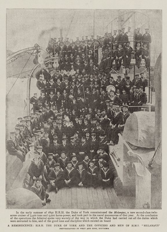 Un Recuerdo, SAR el Duque de York y los Oficiales y Hombres del HMS Melampus de English Photographer