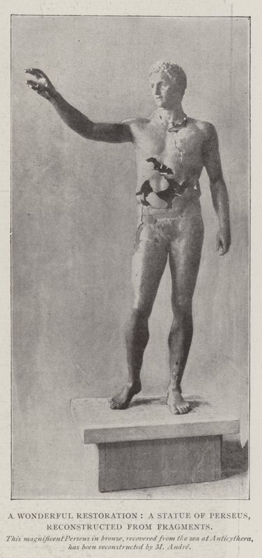 Una maravillosa restauración, una estatua de Perseo, reconstruida a partir de fragmentos de English Photographer