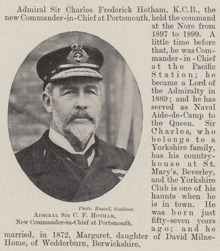Almirante Sir C F Hotham, nuevo comandante en jefe en Portsmouth de English Photographer