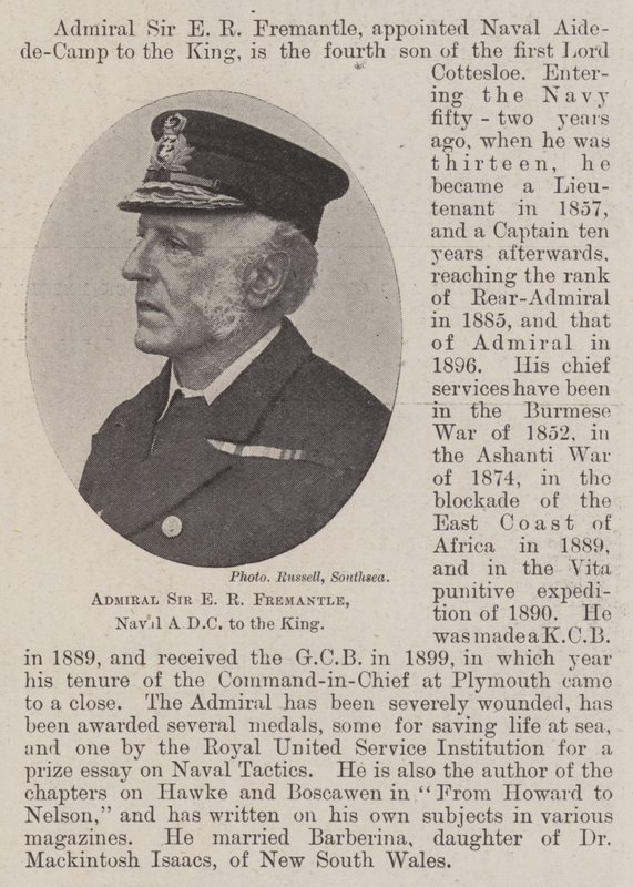 Almirante Sir E R Fremantle, ADC Naval del Rey de English Photographer