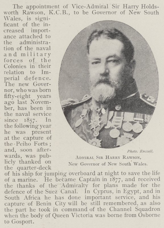 Almirante Sir Harry Rawson, Nuevo Gobernador de Nueva Gales del Sur de English Photographer