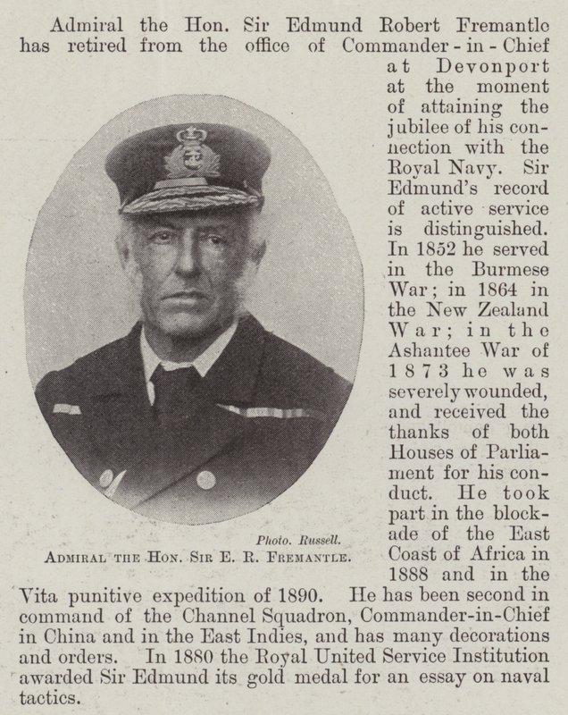 Almirante el Honorable Sir E R Fremantle de English Photographer