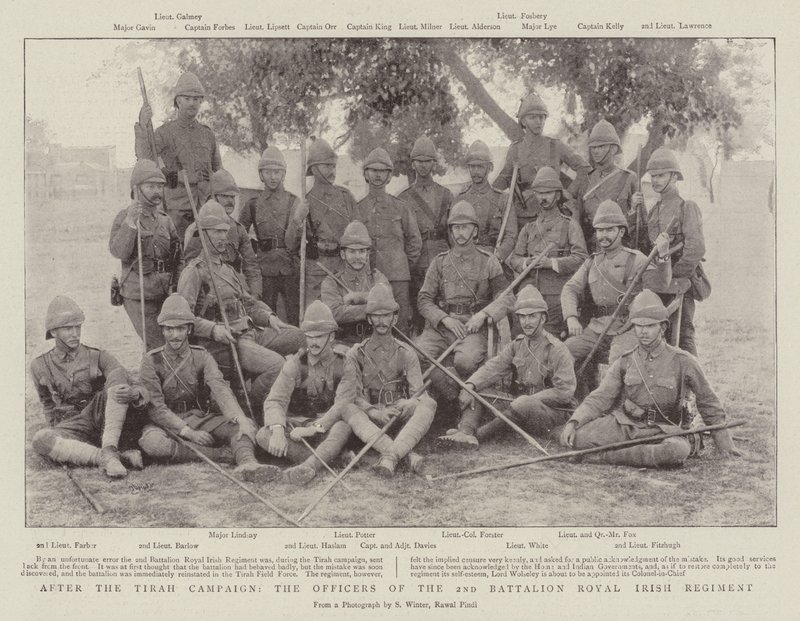 Después de la campaña de Tirah, los oficiales del 2º Batallón del Regimiento Real Irlandés de English Photographer