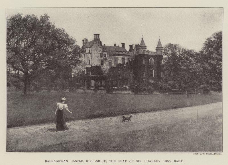 Castillo de Balnagowan, Ross-Shire, la Residencia de Sir Charles Ross, Baronet de English Photographer