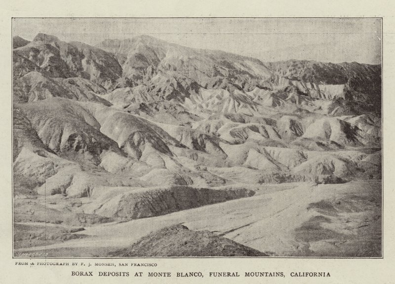 Depósitos de bórax en Monte Blanco, Funeral Mountains, California de English Photographer