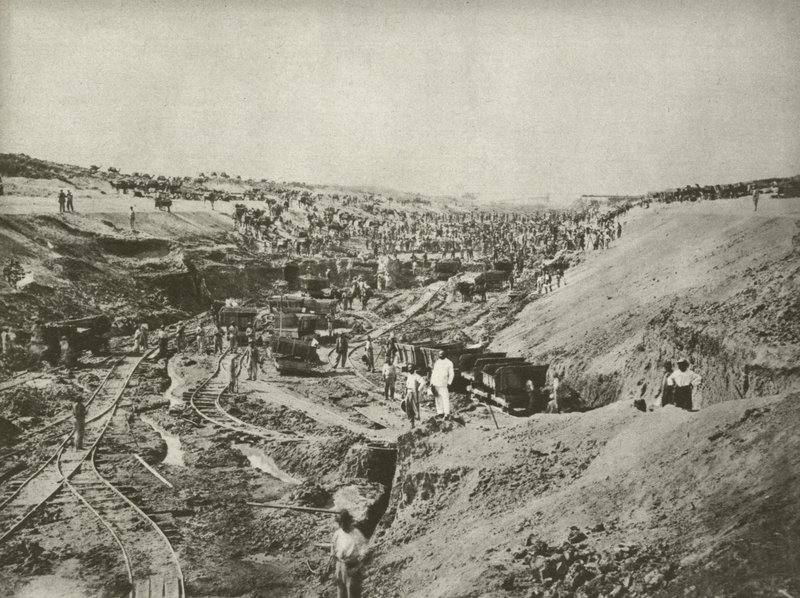 Construcción del Canal de Suez, cortando el desierto de English Photographer