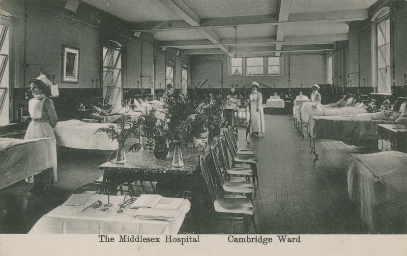 Cambridge Ward, El Hospital Middlesex, Londres. Postal enviada el 16 de agosto de 1913. de English Photographer