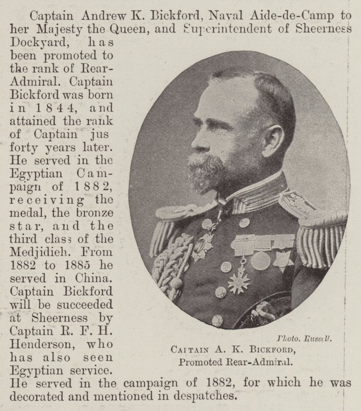 Capitán A K Bickford, ascendido a contraalmirante de English Photographer