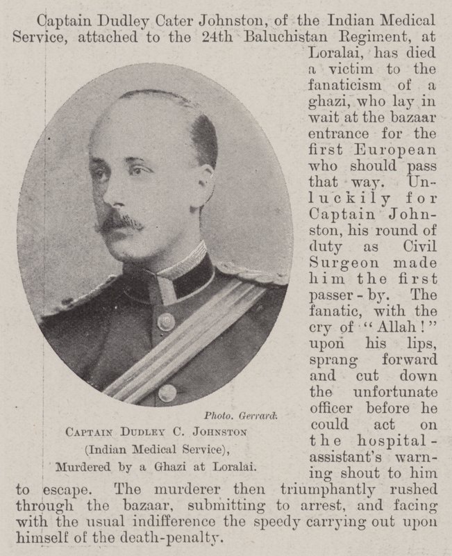 Capitán Dudley C Johnston (Servicio Médico Indio), asesinado por un Ghazi en Loralai de English Photographer