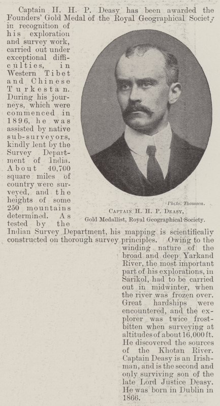 Capitán H H P Deasy, Medallista de Oro, Sociedad Geográfica Real de English Photographer