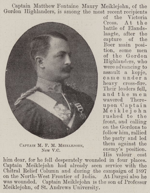 Capitán M F M Meiklejohn, nuevo VC de English Photographer