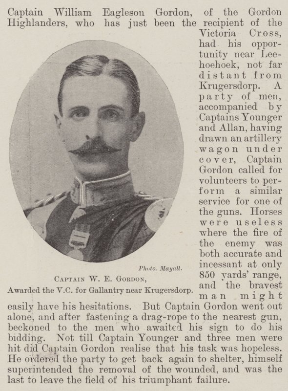 Capitán W E Gordon, galardonado con la VC por Valentía cerca de Krugersdorp de English Photographer