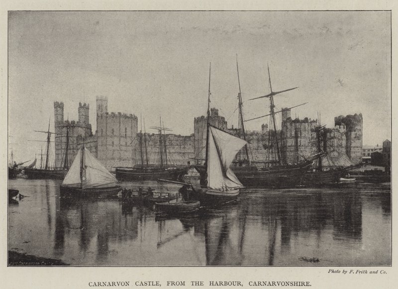 Castillo de Carnarvon, desde el puerto, Carnarvonshire de English Photographer