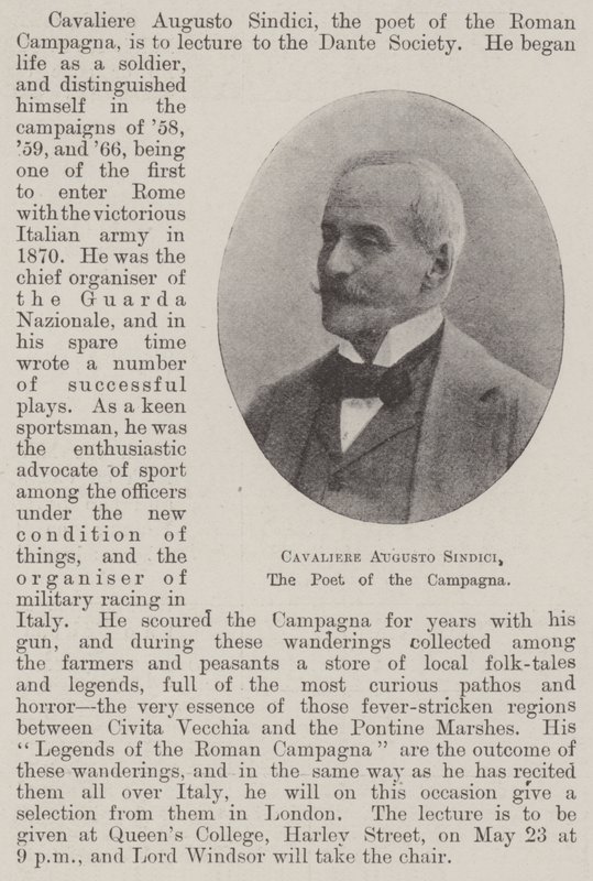Cavaliere Augusto Sindici, el poeta de la Campagna de English Photographer
