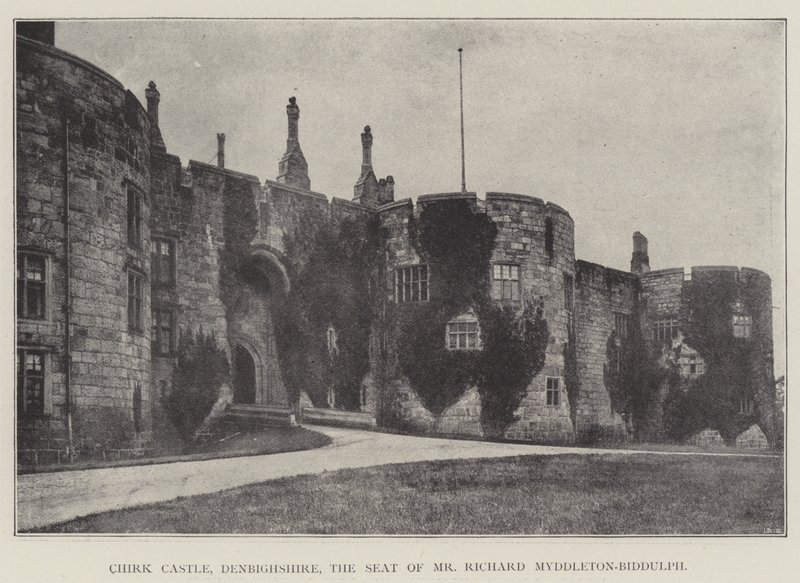 Castillo de Chirk, Denbighshire, la residencia del Sr. Richard Myddleton-Biddulph de English Photographer